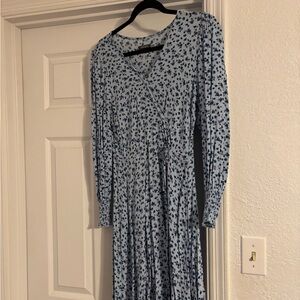 Wild Fable Light Blue Floral Long Sleeve Dress